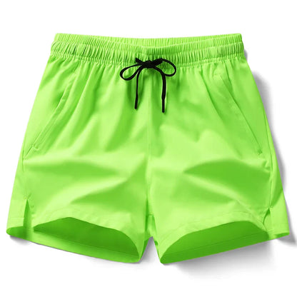 Unisex Lightweight Running Shorts with Zipper Pockets - Quick-Dry Athletic and Beach Shorts