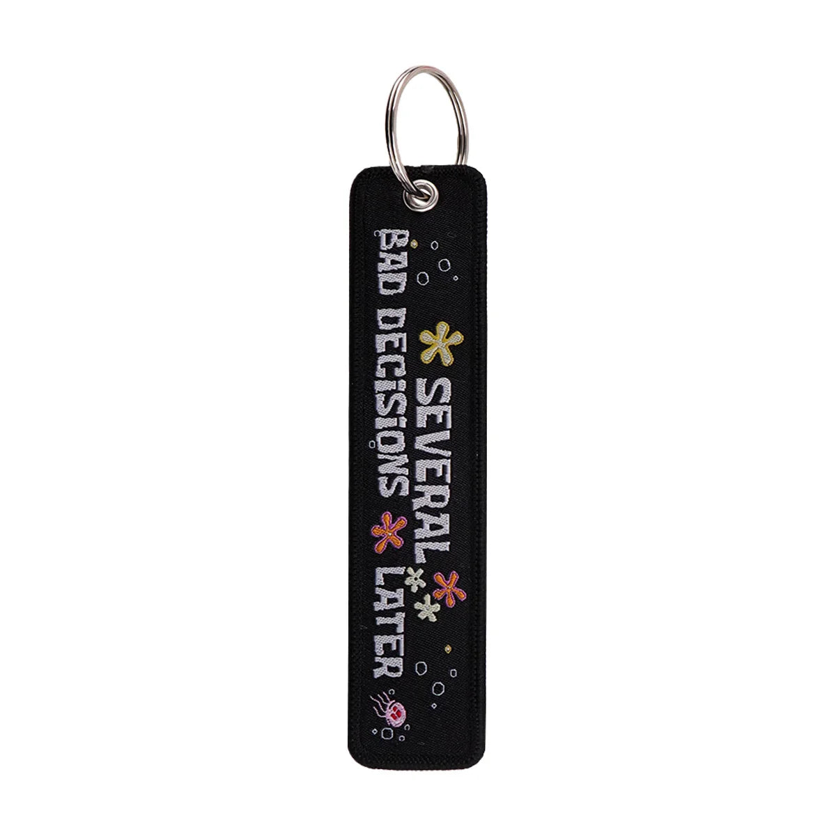 No Risk No Fun Embroidery Keychain | Motorcycle Key Fob Gift