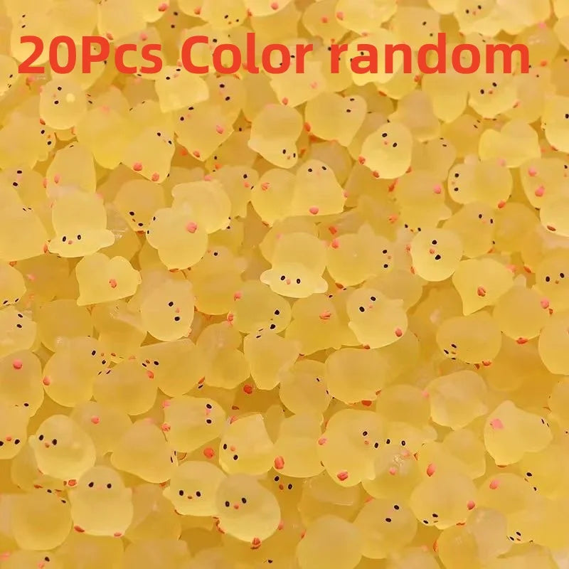 Mini Fluorescence Chicken Moss Toy Set | Glow in the Dark Fairy Garden Miniatures