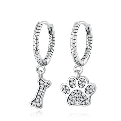 925 Sterling Silver Cherry Butterfly Shining Zircon Stud Earrings | Women's Holiday Charm Jewelry