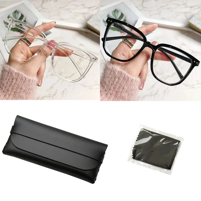 Anti-Blue Light Glasses for Women - Retro Oval Lightweight Plastic Frames with Gradient Lenses