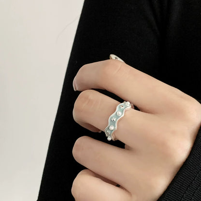 VENTFILLE 925 Sterling Silver Flower Lace Ring | Korean Fashion Adjustable CZ Ring