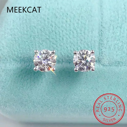 2.0ct Moissanite Stud Earrings for Women | 925 Sterling Silver Lab Grown Diamond Earrings