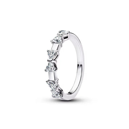 925 Sterling Silver Heart-Shaped Butterfly Flower Ring | Exquisite Charm Jewelry for Her