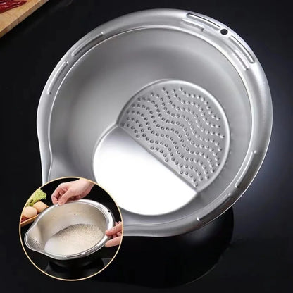 Rice Washer Strainer Bowl Stainless Steel 304 Rice Washing Bowl Rice Sieve Colander Fruit And Vegetable Strainer Kitchen Tools
