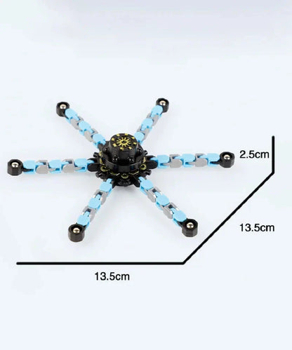Deformable Fidget Spinner Chain Toy – Intelligent Stress Relief Finger Gyro for Kids & Adults
