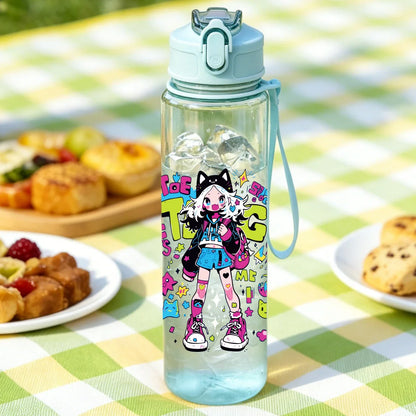 1 Piece 750ml (26 fl oz) Anime Girl Straw Cup | Summer Water Bottle