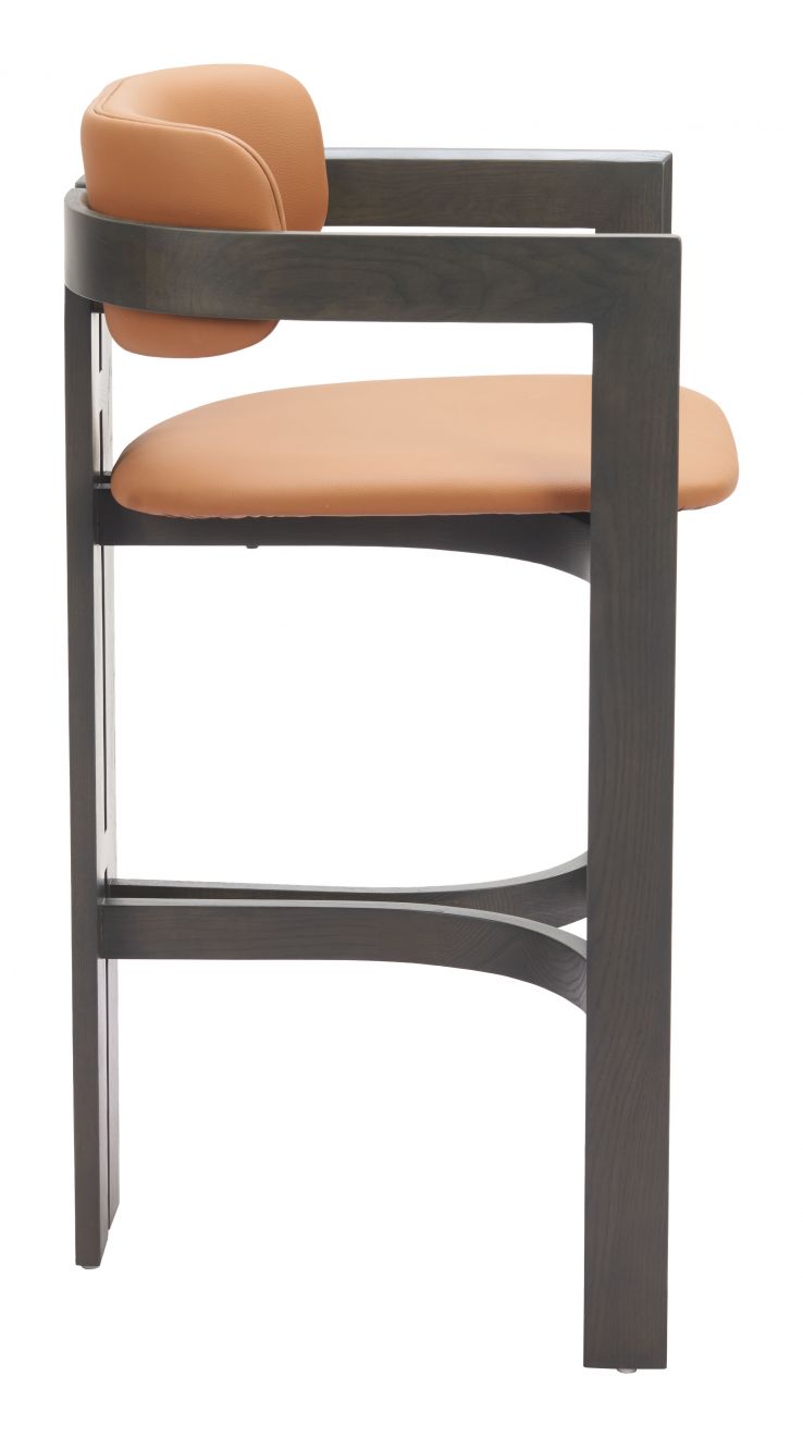 Shaili Brown Faux Leather Barstool