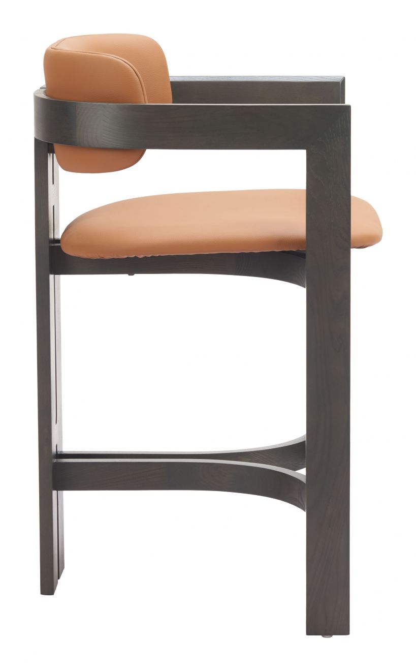 Shaili Brown Faux Leather Counter Stool