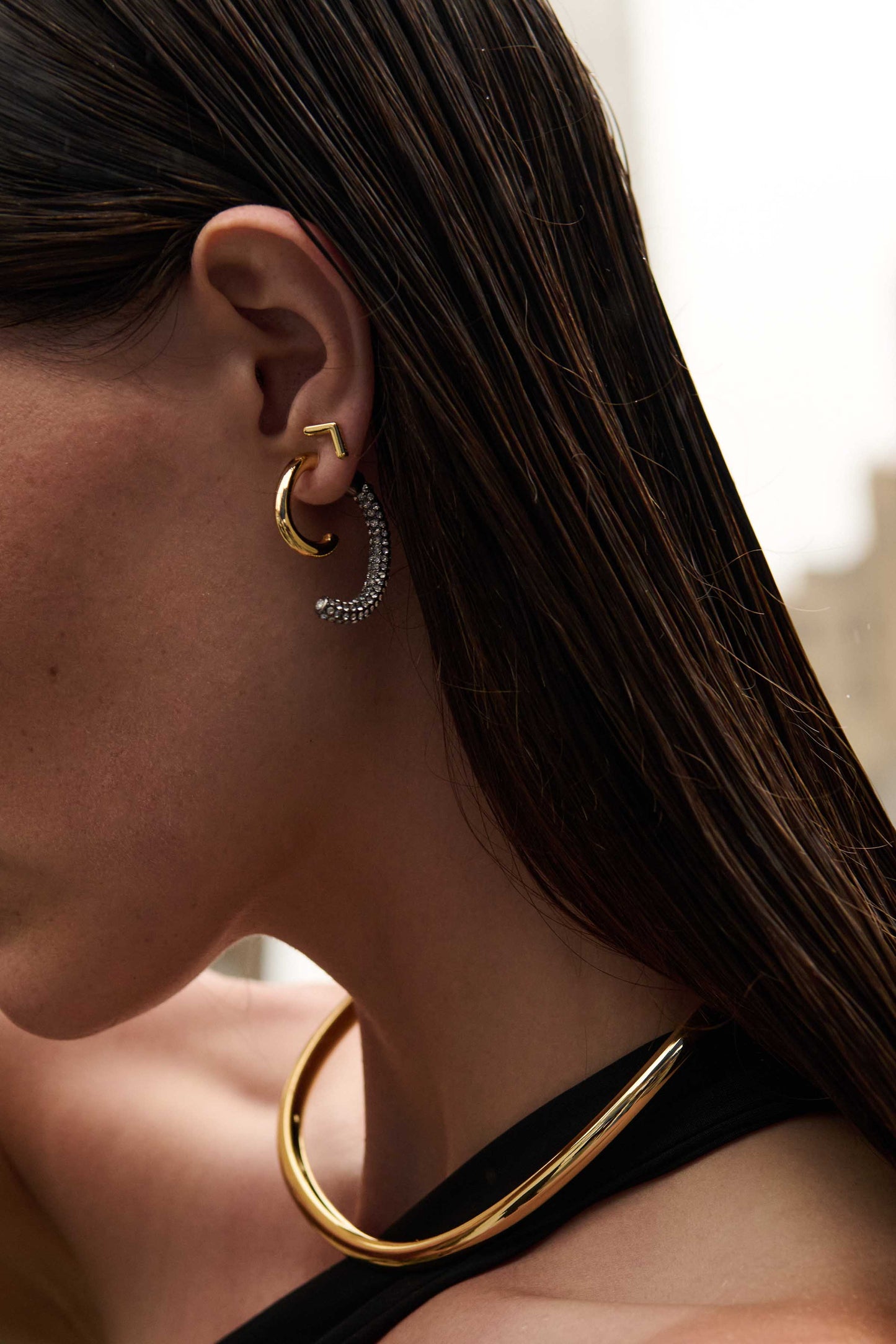 Luna Pave Earrings Gold