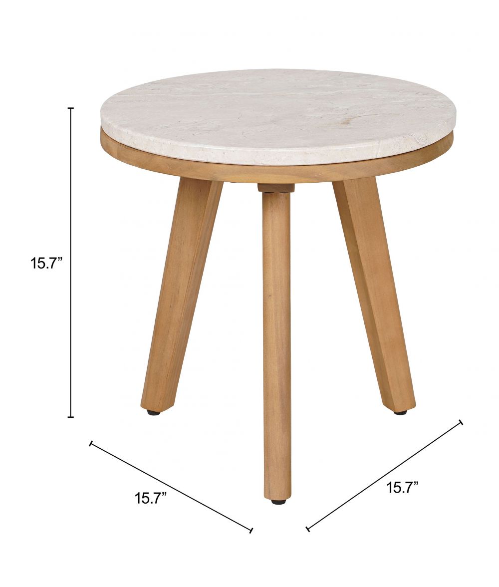 Siro Natural Wodoen Round Side Table