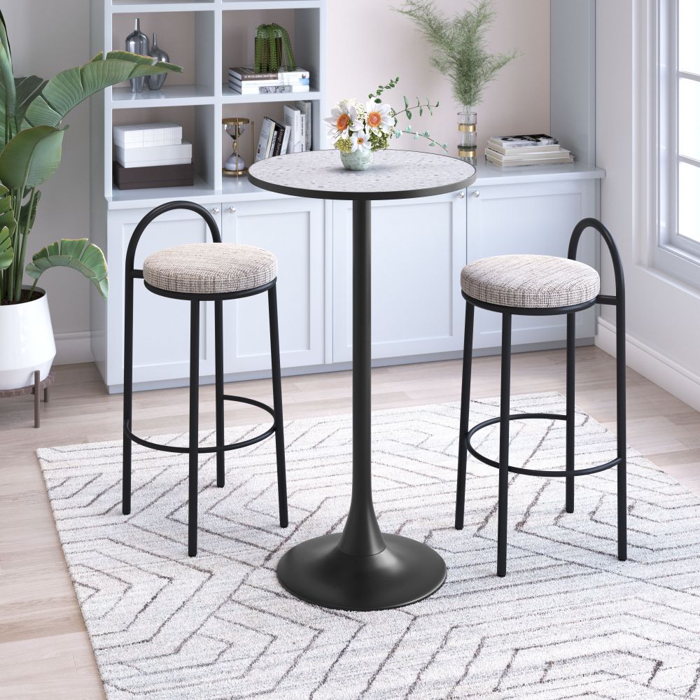 Sisal Chenille Fabric Barstool 2PC