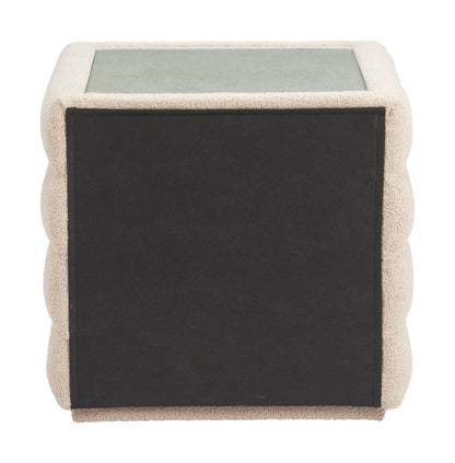 Soffice Two Drawers Shearling Fabric Nightstand