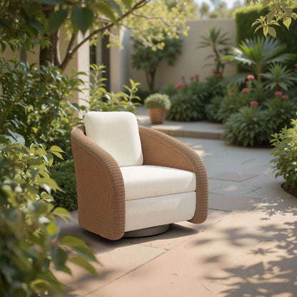Solara Olefin Fabric Swivel Outdoor Accent Chair