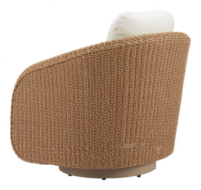 Solara Olefin Fabric Swivel Outdoor Accent Chair