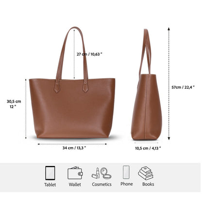 Solea Women’s Leather Bag – Genuine Leather Women’s Tote Shoulder Bag for Everyday Use | Minimal & Handcrafted