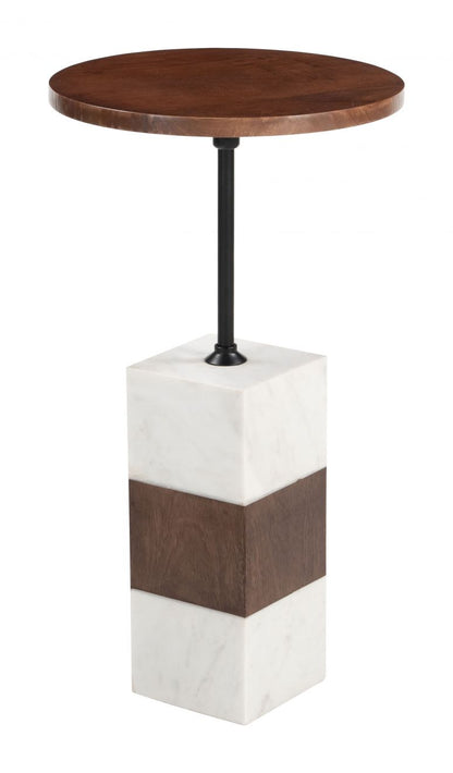 Stuk Wood Top Round Side Table