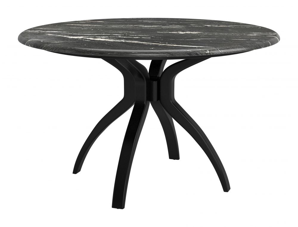 Sumay Black Marble Top  Round Dining Table