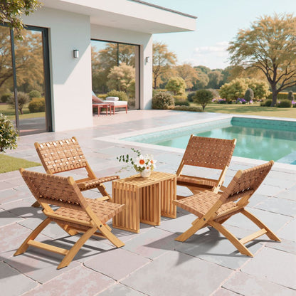 Sunflare Wooden Frame Outdoor Lounge Chair