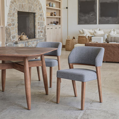 Sunobu Grey Fabric Dining Chair 2PC
