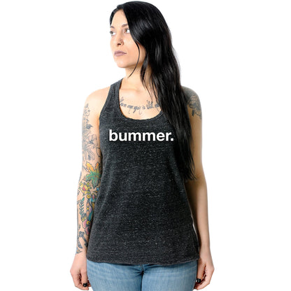 Bummer Black Gray Cosmic Twist Back Tank Top