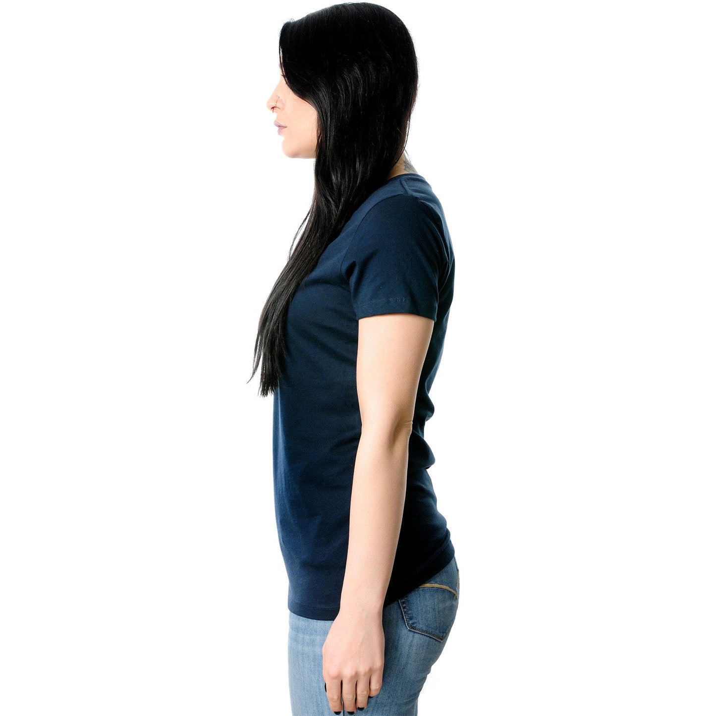 Pierced AF Black Tapered V-Neck Tee Shirt