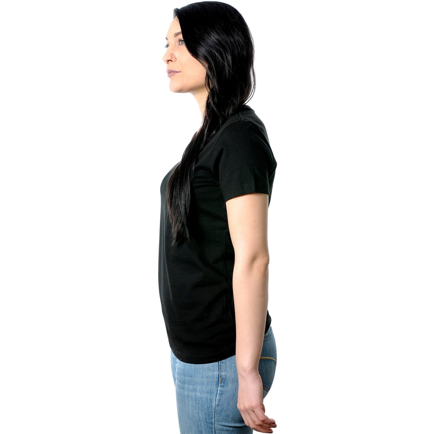Stigmatophile n. a person who loves tattoos; piercings. Black Tapered V-Neck Tee Shirt