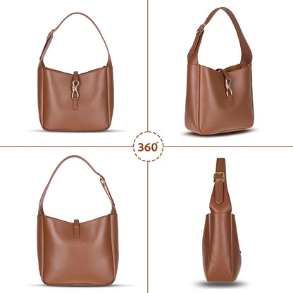 Azura Women’s Leather Shoulder Bag – Genuine Leather Handbag for Everyday Elegance | Minimal & Handcrafted