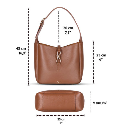 Azura Women’s Leather Shoulder Bag – Genuine Leather Handbag for Everyday Elegance | Minimal & Handcrafted