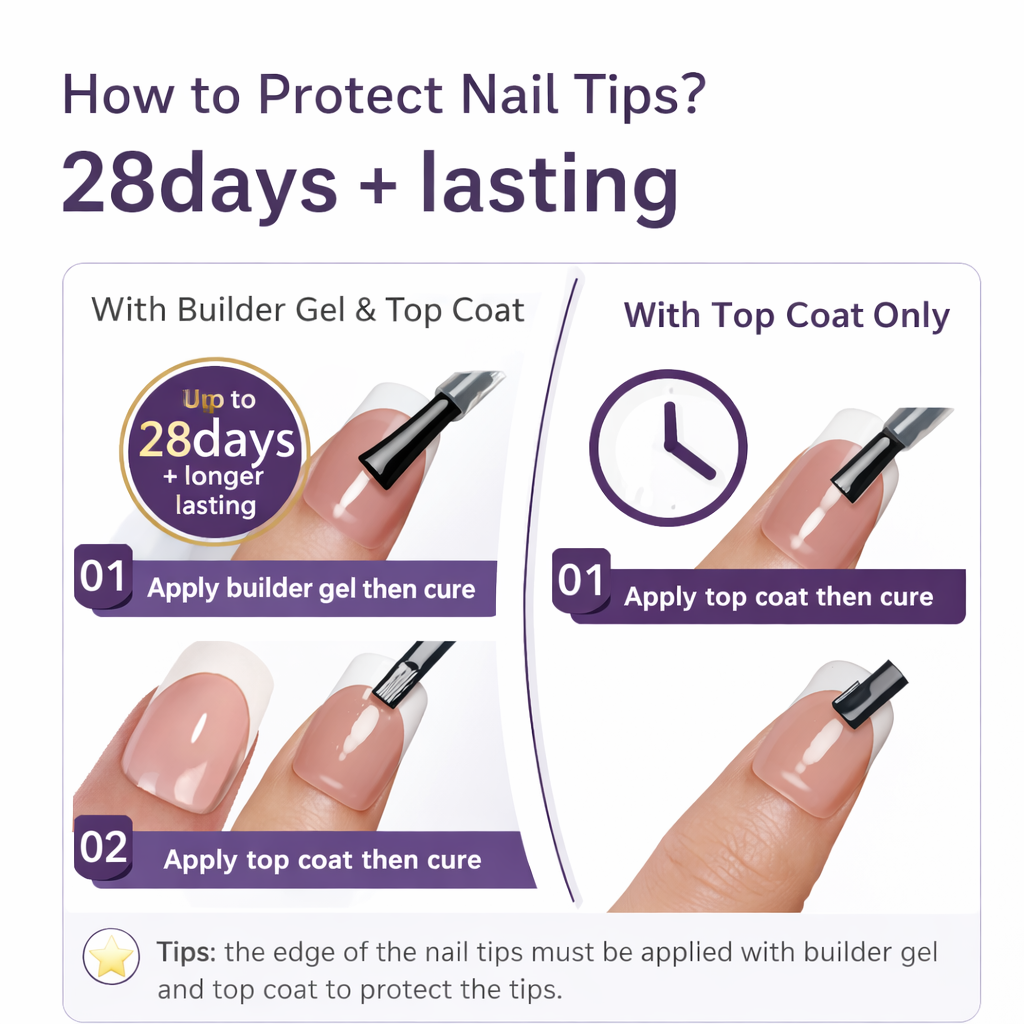 Salon-Style French Tip Press-On Nails - Square #04