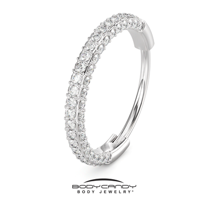 20G Implant Grade Titanium Triple Sided Micro Gem Hinged Nose Hoop