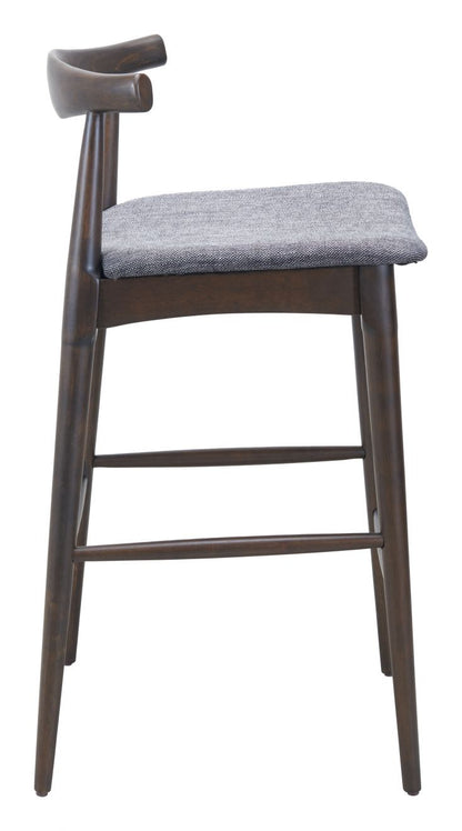 Tuzka Grey Fabric Barstool 2PC