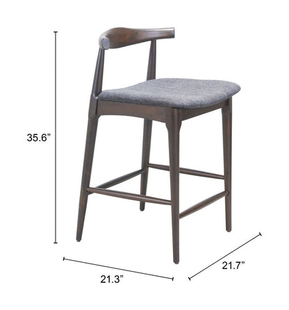 Tuzka Grey Fabric Counter Stool 2PC