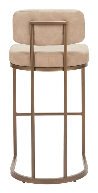 Velar Beige Faux Leather Barstool 2PC