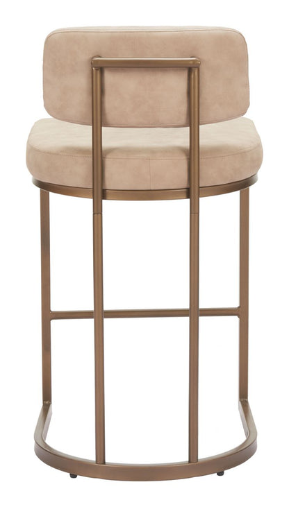 Velar Beige Faux Leather Counter Stool 2PC