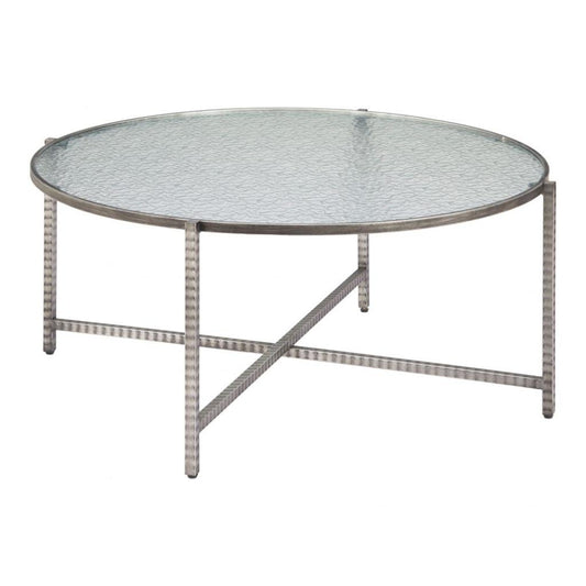 Vetro Rippled Glass Top Round Coffee Table