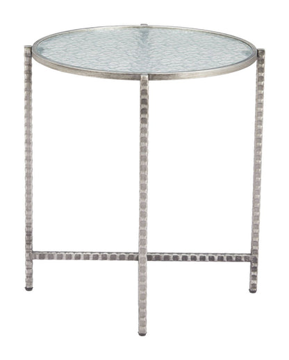 Vetro Rippled Glass Top Round Side Table