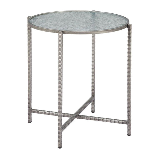 Vetro Rippled Glass Top Round Side Table