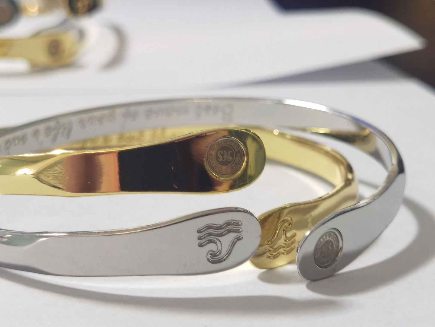 Engraved Wave Bracelets, Surfers Bracelets, Ocean Bracelets,  Engraved Best wave of your life's out there Bracelets