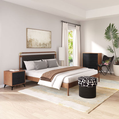 Zarif Two Drawers Wood Nightstand