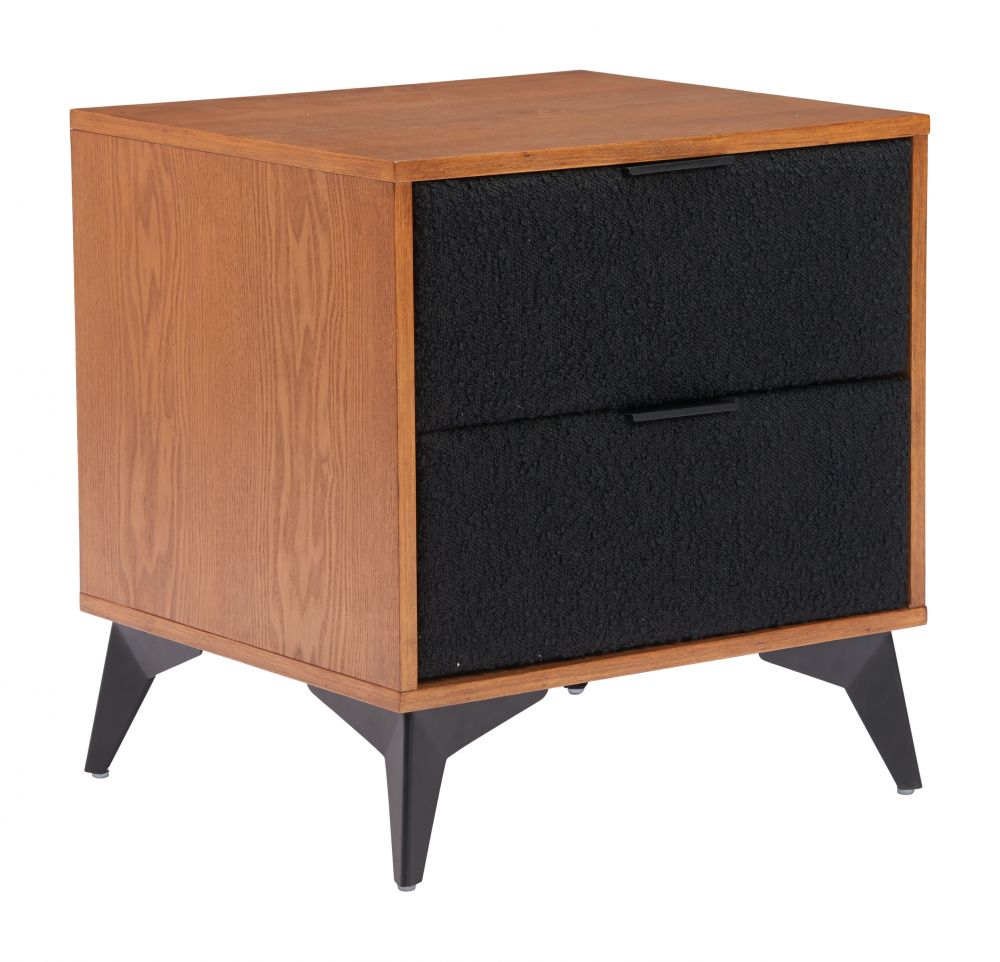 Zarif Two Drawers Wood Nightstand