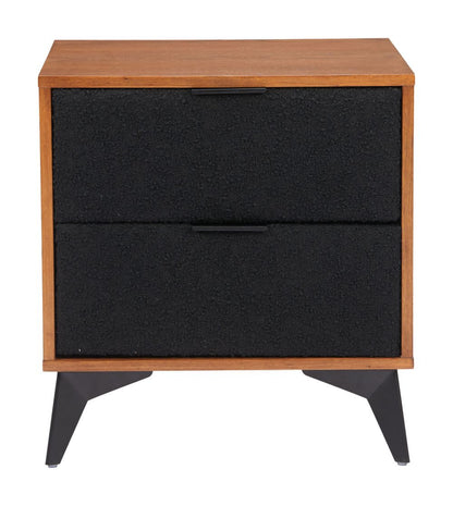 Zarif Two Drawers Wood Nightstand