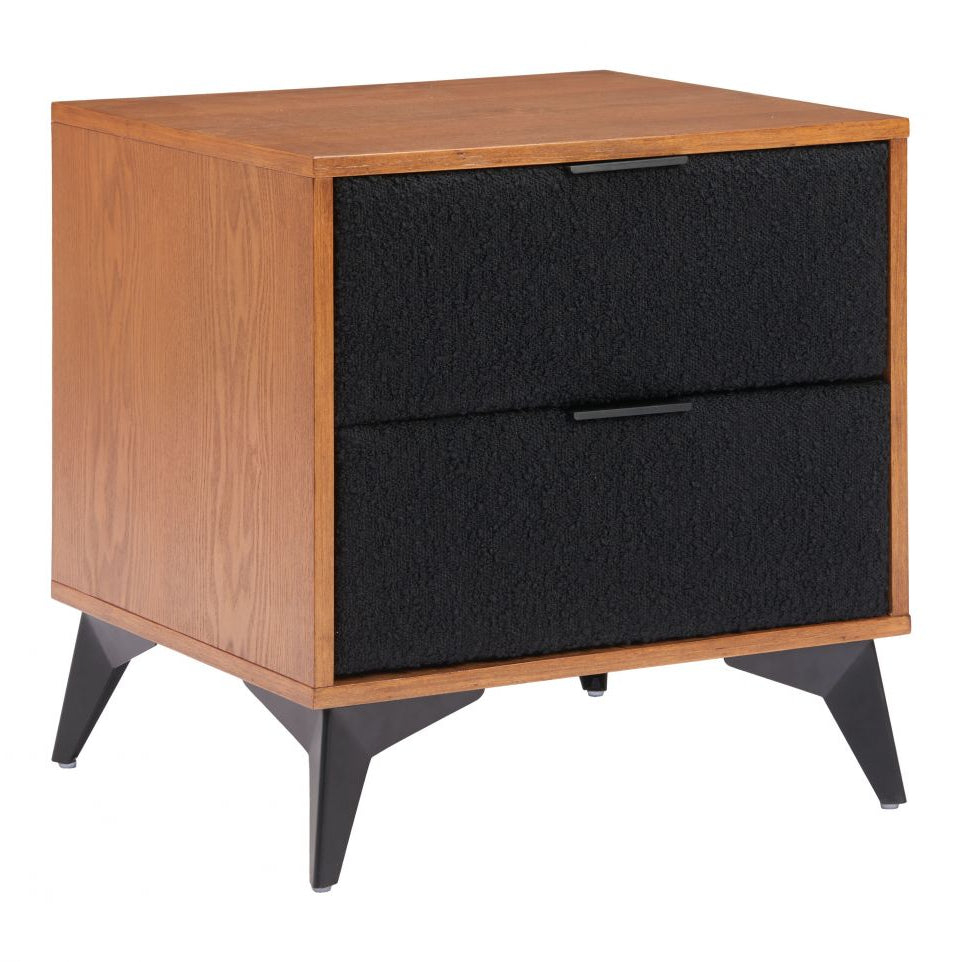 Zarif Two Drawers Wood Nightstand