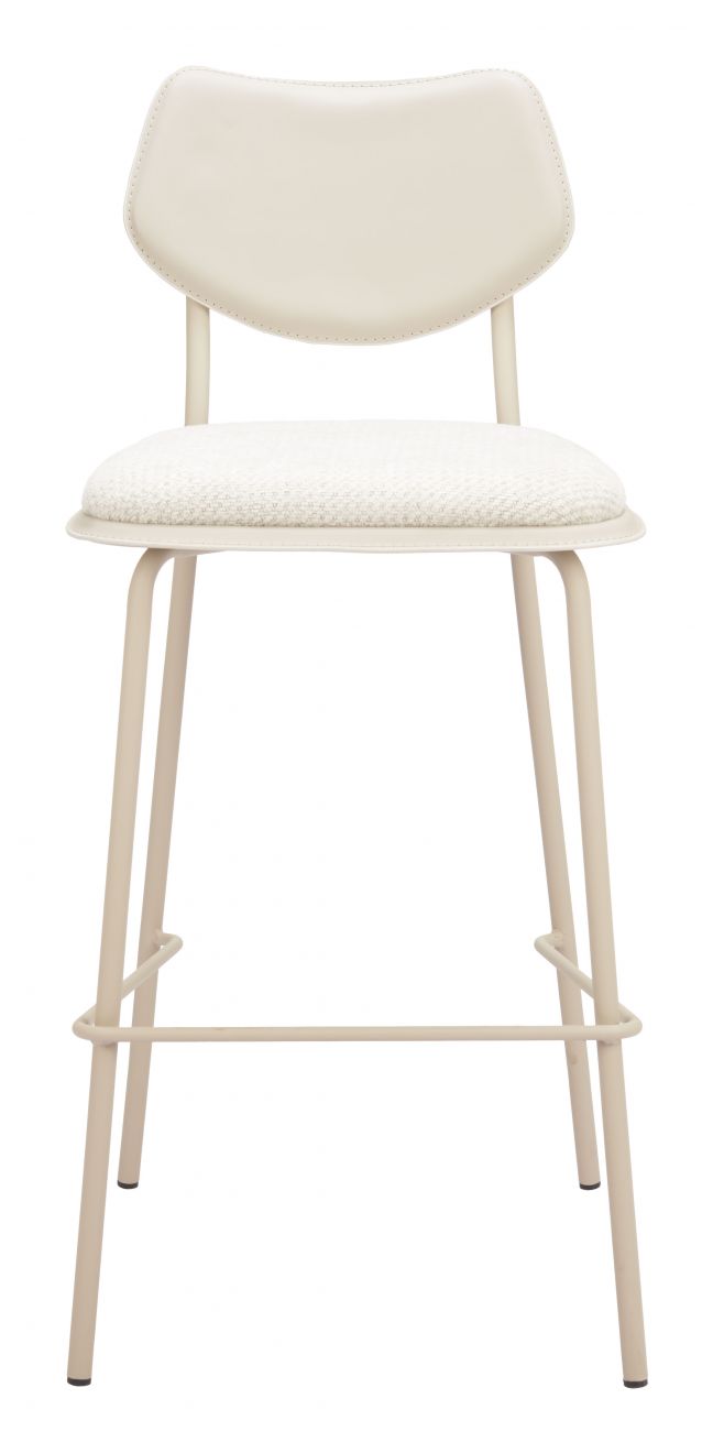 Zeal White Faux Leather Barstool 4PC