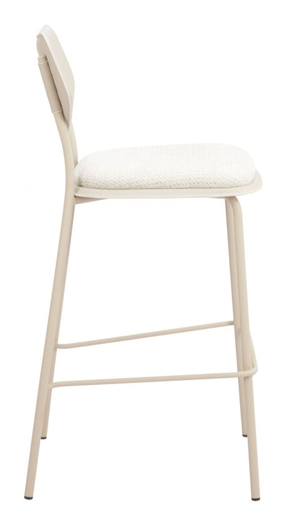 Zeal White Faux Leather Barstool 4PC