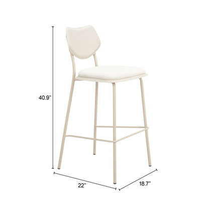 Zeal White Faux Leather Barstool 4PC