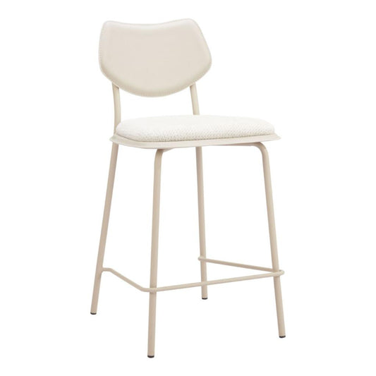 Zeal White Faux Leather Counter Stool 4PC