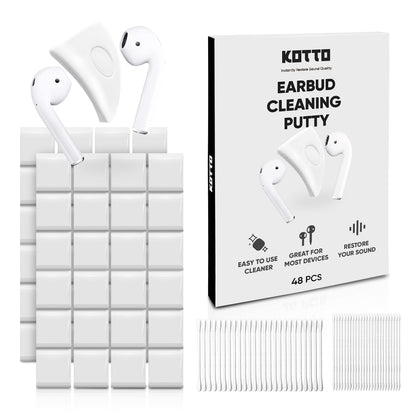 KOTTO 48 PCS Earbud Cleaner Kit Earbuds Cleaning Putty AirPod Cleaner Kit Easily Remove Ear Wax and Dirt from Headphone/Earbud/AirPods/Charging Cases/Laptop/Phone/Earphones/Camera (48 PCS)