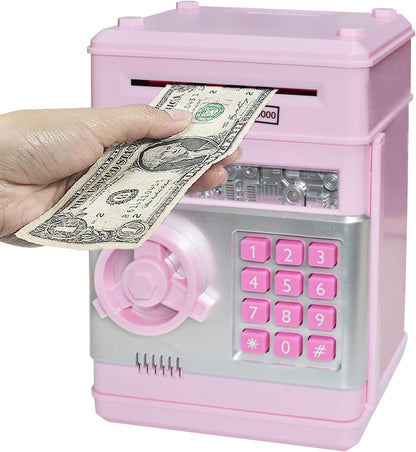HUSAN Piggy Bank for Kids, Electronic Password Code Money Bank ATM Bank Box Coin Bank for Children Boys and Girls (Black)