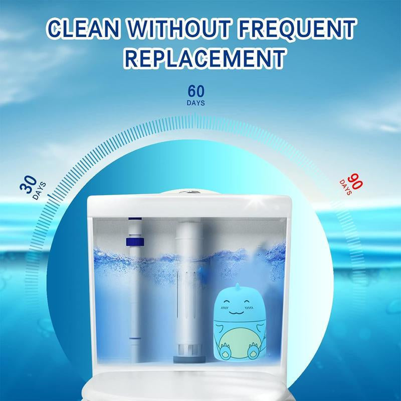 3PCS Toilet Bowl Cleaner Bottle, Cute Dinosaur-Shaped Bathroom Toilet Tank Cleaner with Ocean, Jasmine, and Peach Scent Full Head Coverage